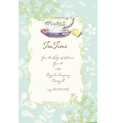 Tea Party Invitations, Bella Tea, Bella Ink